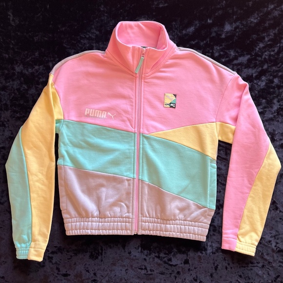 Puma International Vintage Pastel Track Jacket XS🌴💕80s 90s vintage vaporwave - Picture 9 of 17